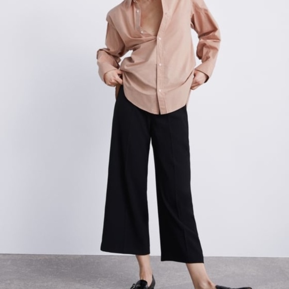 Zara Pants - D Zara | Black Wide Leg Pants Tie Waist Belt XS